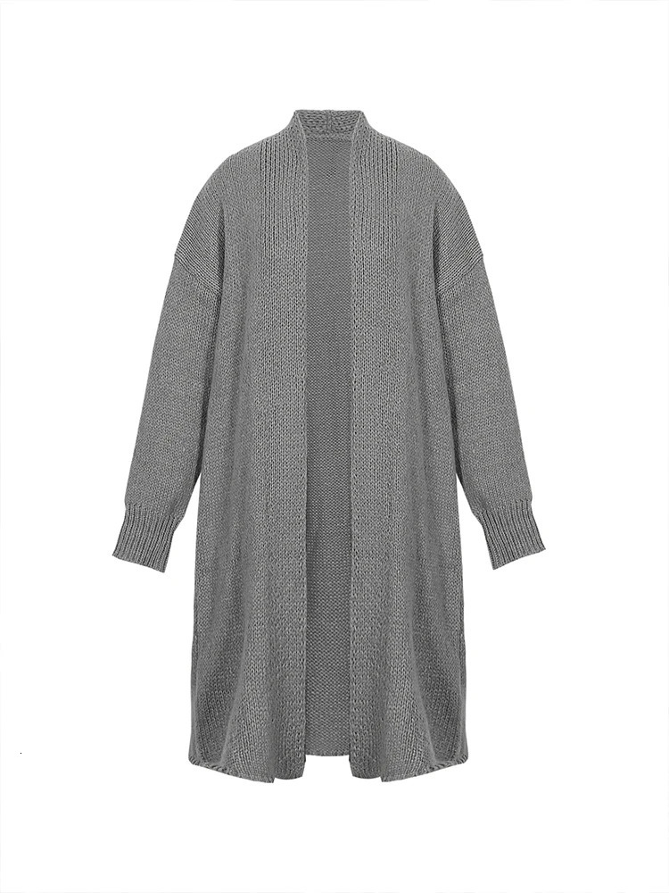 Plus Size Womens 2024 Autumn and Winter Cardigan Sweater Warm Choice Solid Colour 241225