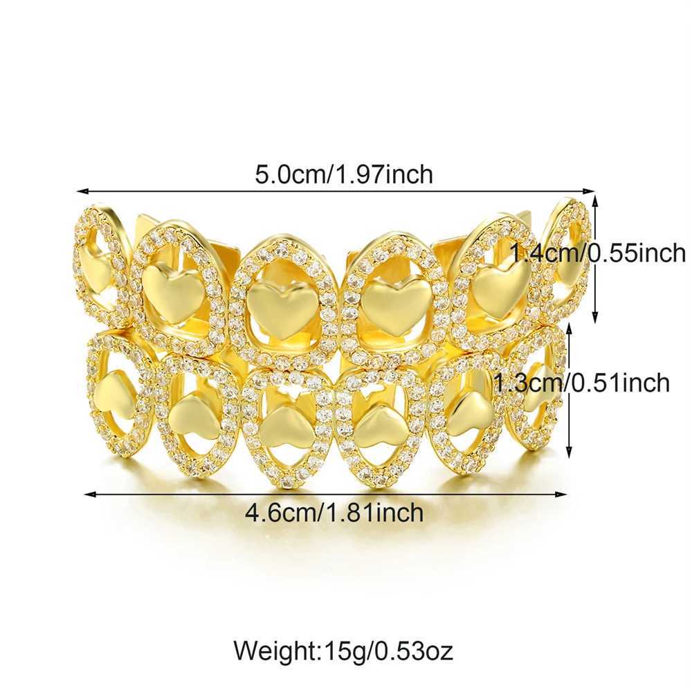 CZ Teeth Grillz Cs Cubic Zircon d Out Micro Pave Top Bottom Charm Grills For Men Women Hip Hop Jewelry GiftXJ241225