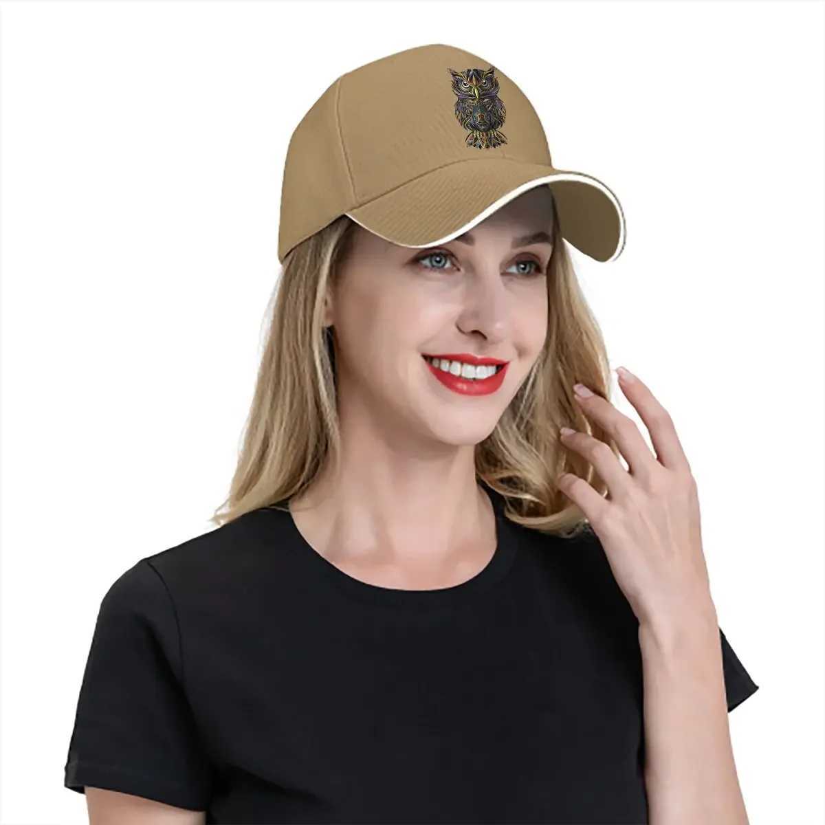 Funy Owl Multicolor Hat Peaked unisex hat great graphic design casual visual protection hat W241225