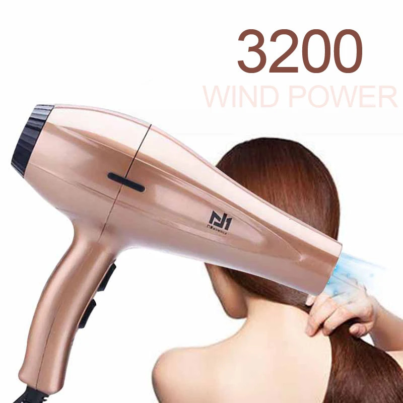 Professional Negative Ion Hair Dryer with Air Collecting Nozzle 3200w Blow Dryer /Cold Wind for Hairdresser Styling Tools 40D 241225