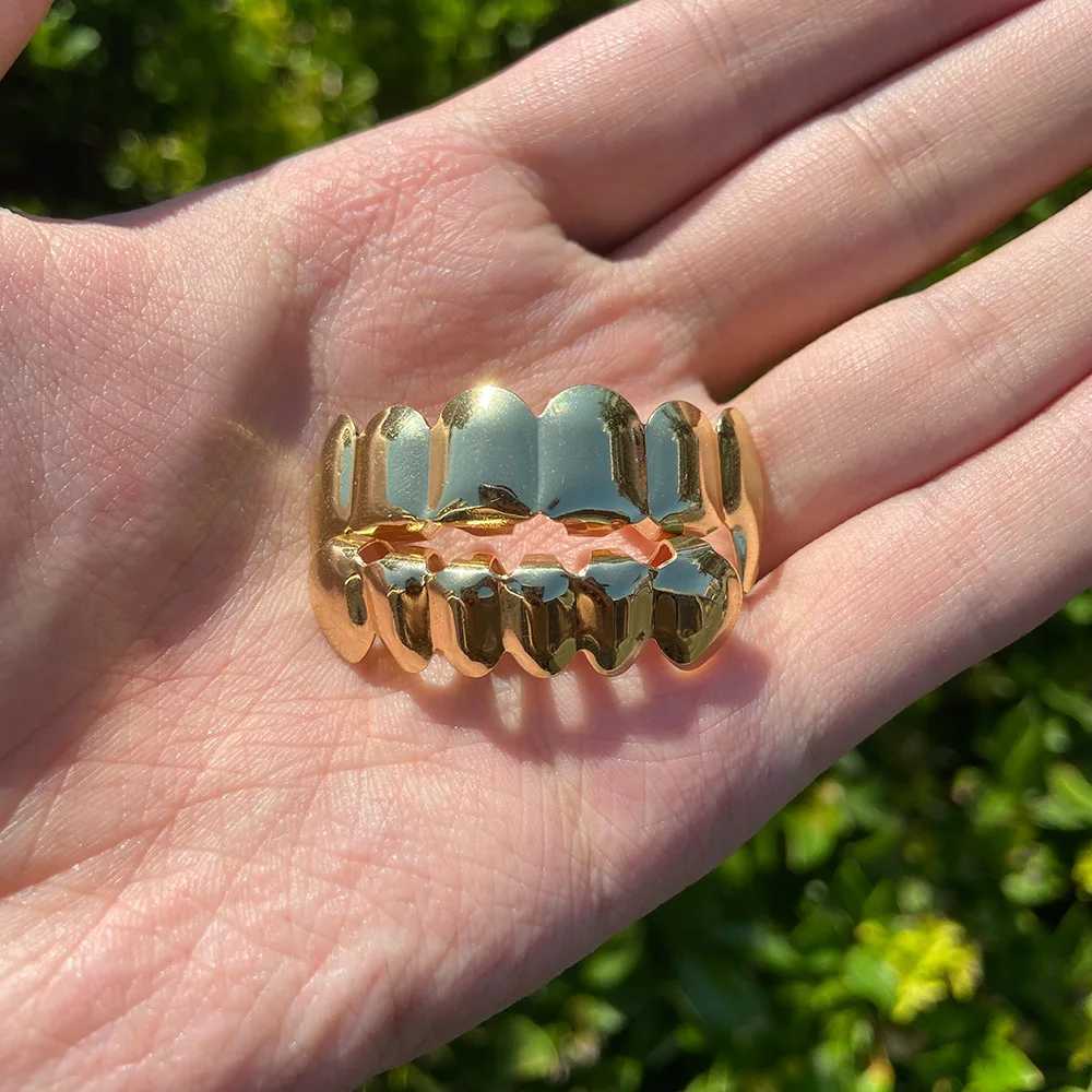 RACHELZ Hip Hop 6/6 Fangs Tooth Cs For Women Men Punk Teeth Grillz Rper Jewelry Gift Dental GrillXJ241225