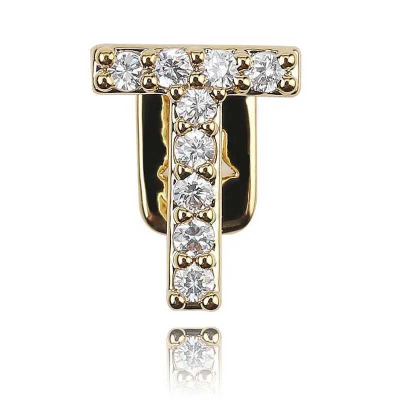Single Vertical Bar Teeth Grillz Braces Hip Hop Hollow Tooth Cs Zircon Dental Grills For Women Men JewelryXJ241225