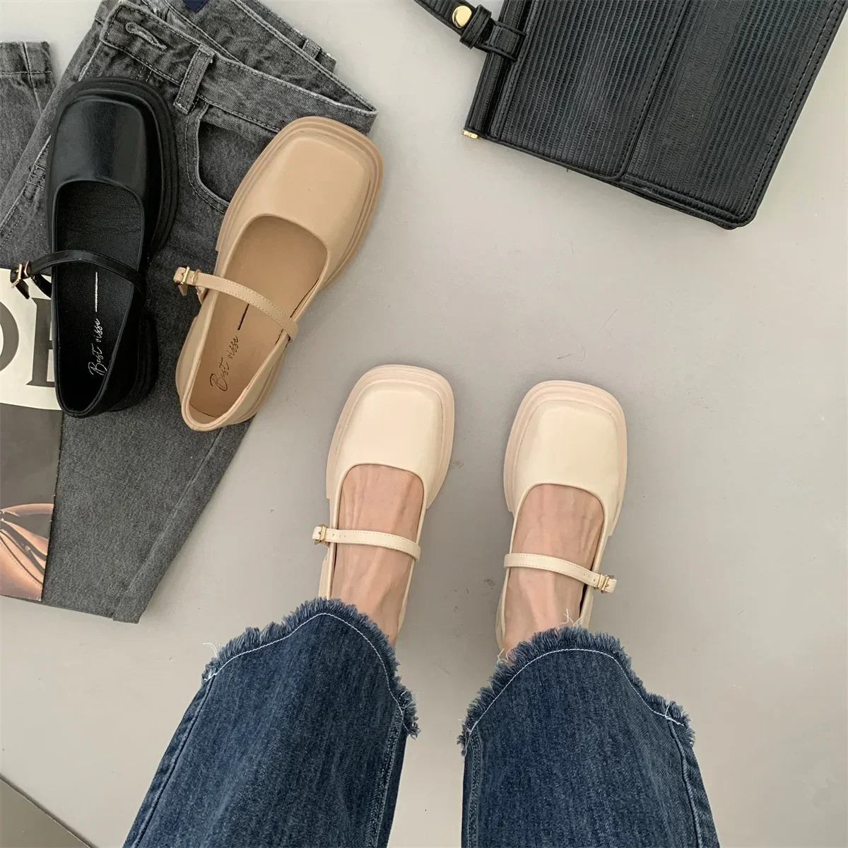 Soft Soles Women Shoe Comfortable Japanese Thick Soled Leather Shoes Women Spring Autumn British Style Shoes for Women 241225
