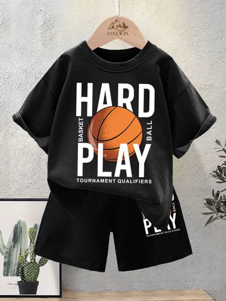 Clothing Sets Summer Baby Boy Clothes Set Children Basketball Printed T-Shirts And Shorts 2 Pieces Suit Kid Fashion Top Bottom TracksuitsY241225Z59I