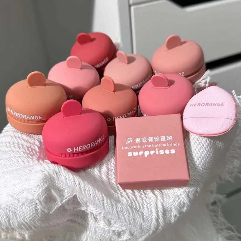 1PC Mousse B Palette Rose Hawthorn Cheek Tint Ber with Puff Natural Face Makeup Matte Peach Rouge Contour Shadow PaletteXJ241225