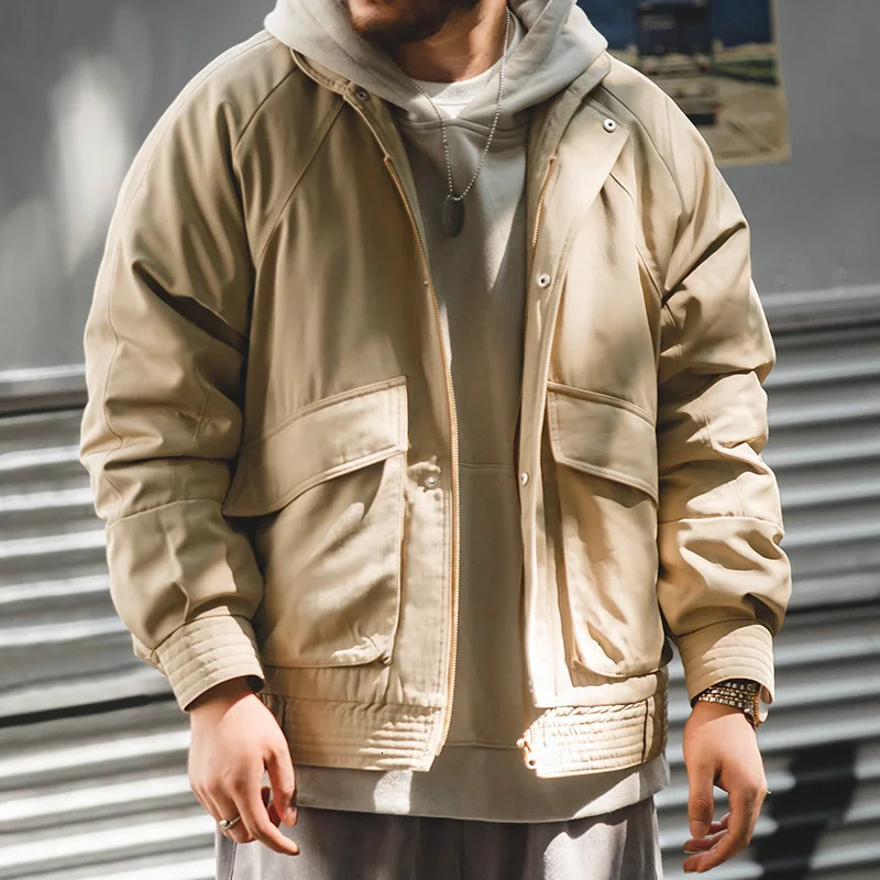 Maden Japanese Vintage Pilot Jackets Thickened Warm Cotton Pocket Coats Mens Autum Winter Coat Bomber Jacket 241225