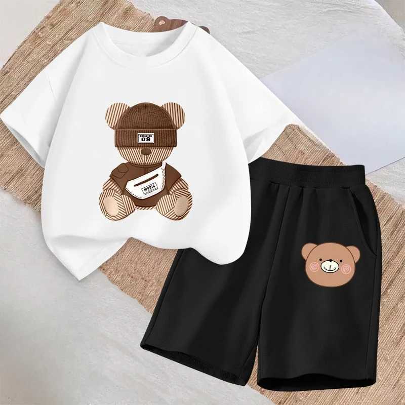 Clothing Sets Summerr Baby Girls Clothes Set Children Boy Cartoon Bear Printed Short Sleeve T-shirts and Shorts 2 Pieces Outfits TracksuitsY2412252U71