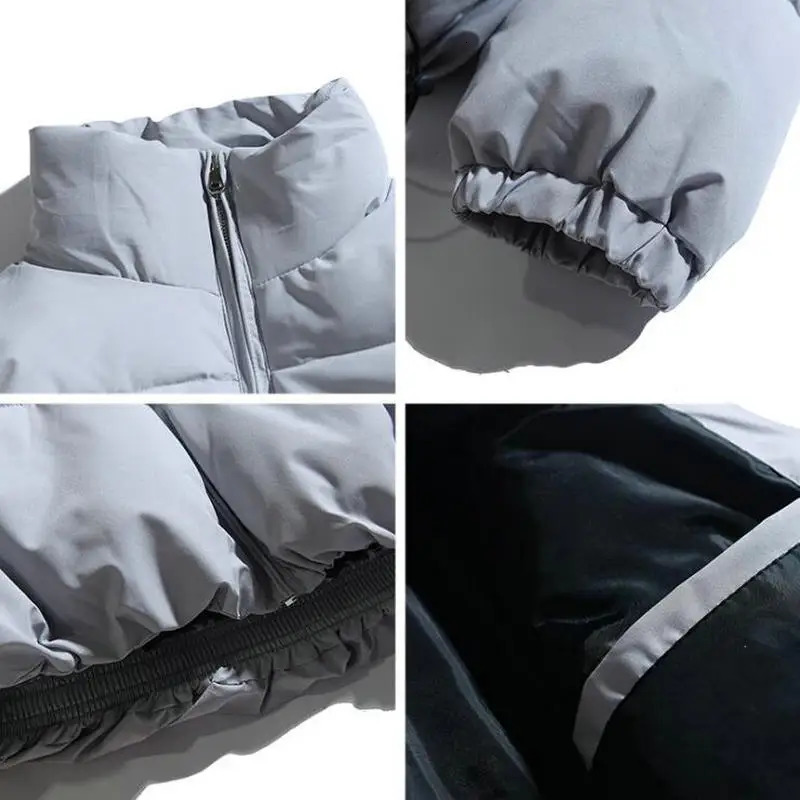 2024 Winter Coat Mens Warm Parkas Streetwear Cotton Coats Slim Male Jackets Solid Windproof Padded Clothing 241225