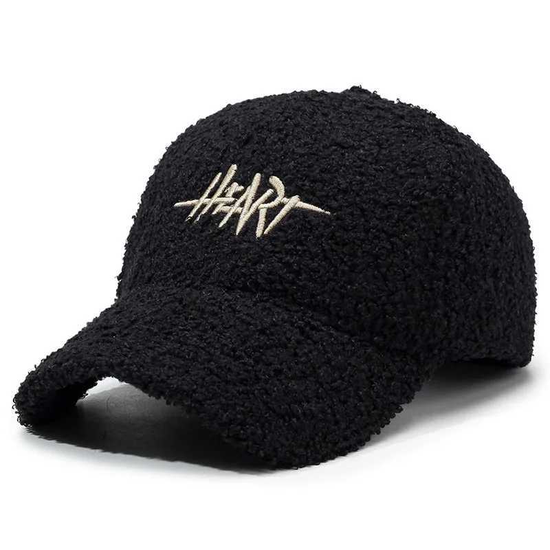 Autumn and Winter Hats Womens Casual Warm Baseball Hats Street Plush Solid Color Versatile Peaked Hats W241225