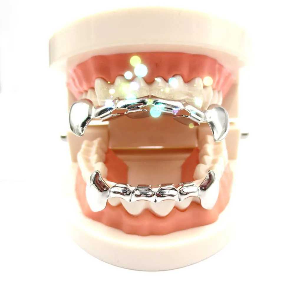 New Wolf TH She Bling Teeth Grillz Top Bootom Dental Mouth Punk Teeth Cs Cosplay Party Tooth Rper Hip Hop Jewelry TG041XJ241225