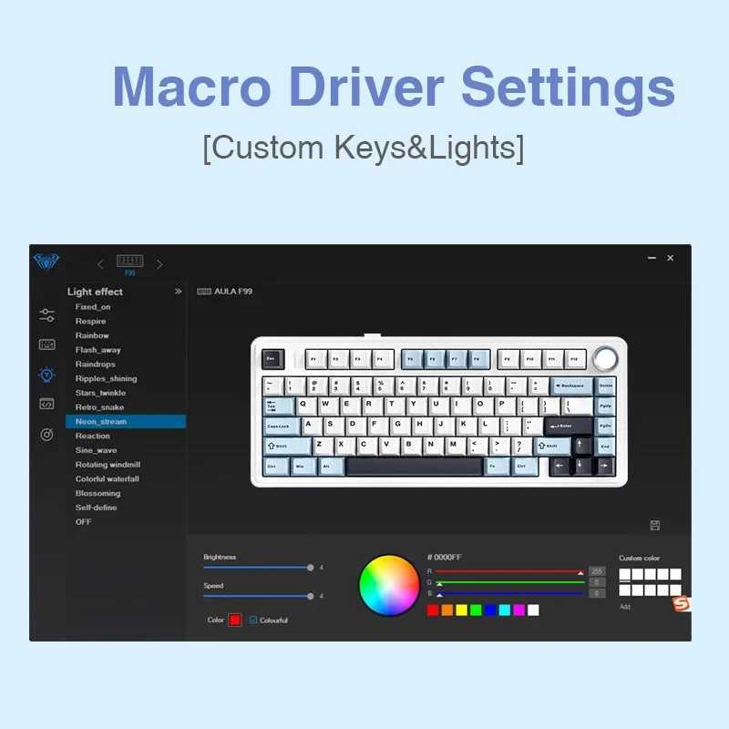 AULA F75 2.4G Wireless/etooth/Wired Gaming Mechanical Keyboard RGB Customized 75% Layout OEM Profile Gasket StructureXJ241225