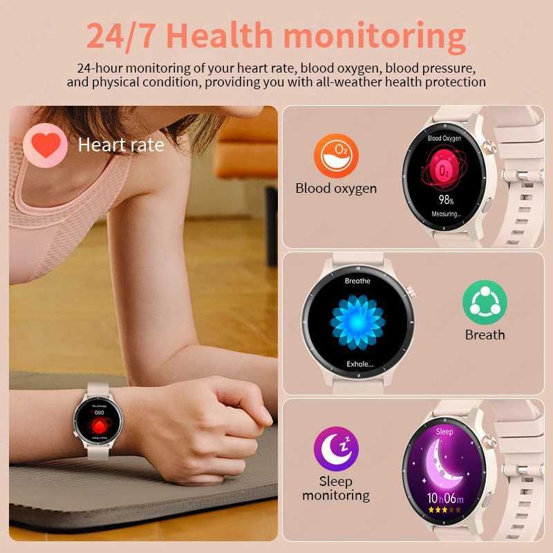 LIGE Fashion 3D Dynamic Dial Smart Watch Wen Call Health Monitor 1.39HD Sn Music Fitness Men Ladies Smartwatch Z241225