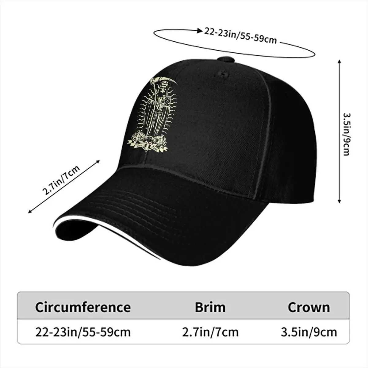 Mexican Skeleton Santa Muerte Multi Color Hat Peaked Mens Hat Tattoo Art Essential Personalized Visor Protection Hat W241225