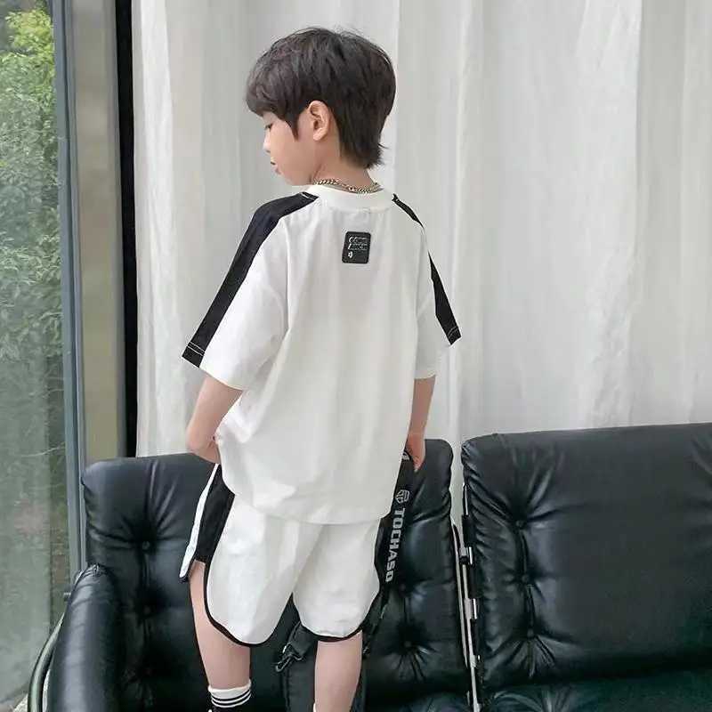 Clothing Sets Summer Children Boy Clothes Set Letter Printed Short Sleeeve T-shirts and Shorts 2 Pieces Suit Kid Fashion Top Bottom OutfitsY241225HMEX