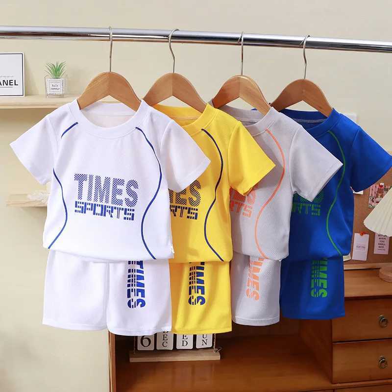 Clothing Sets Summer Baby Boy Clothes Set Letter Printed Tshirts and Shorts 2pcs Suit Children Girls O-neck Top Bottom Outfits Ball UniformY241225XW0I
