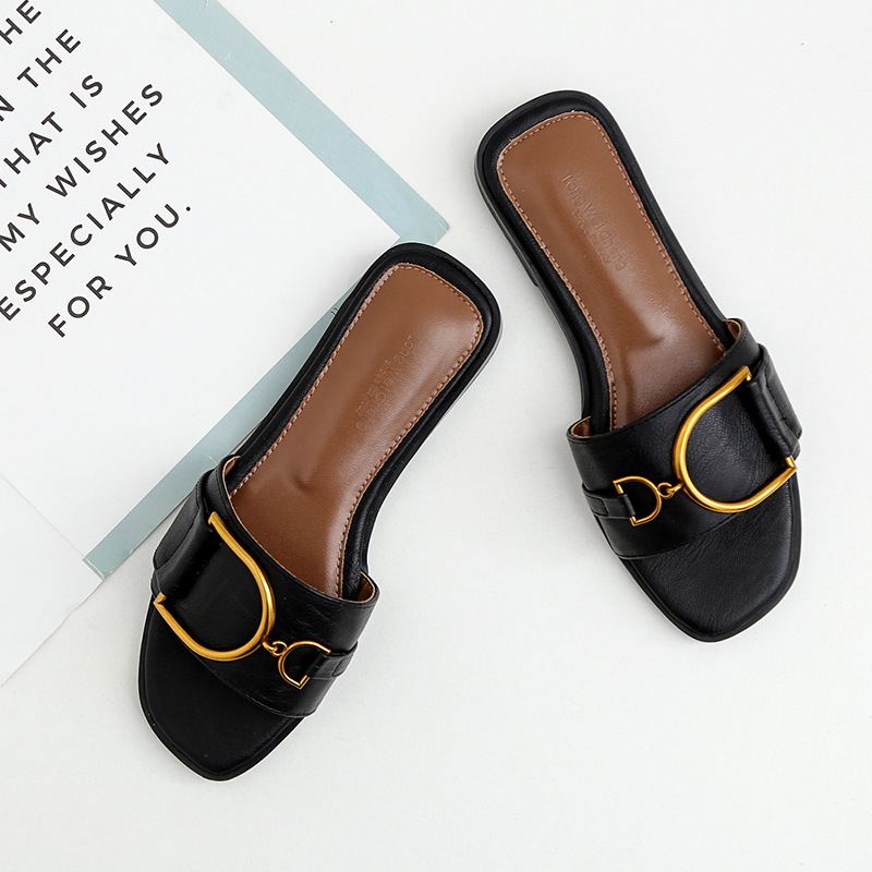 Wholesale 2025 Summer Outdoor Women Shoes Famous Designer Brand Female Heels Sandals Fashion Slipper for Lady 34-41