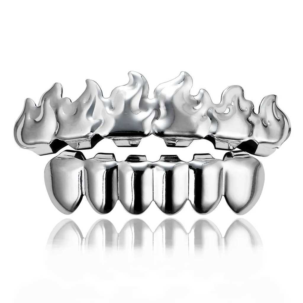 1set 4Color Hip Hop Teeth Grillz Gold Plated Dental Grills Rock Tooth Grillz Cs Crystal Teeth Cs Halloween Vampire ToothXJ241225