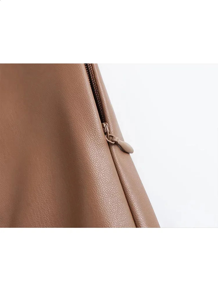 HH TRAF 2024 Womens Faux Leather Pants High Waist Straight Leg Trousers Fashion Female Streetwear Stylish Stretch Pencil 241223