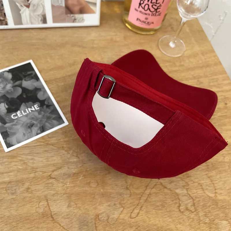 Retro letter baseball cap womens fashionable embroidery summer outdoor golf sun hat ponytail buckle foot cap W241225
