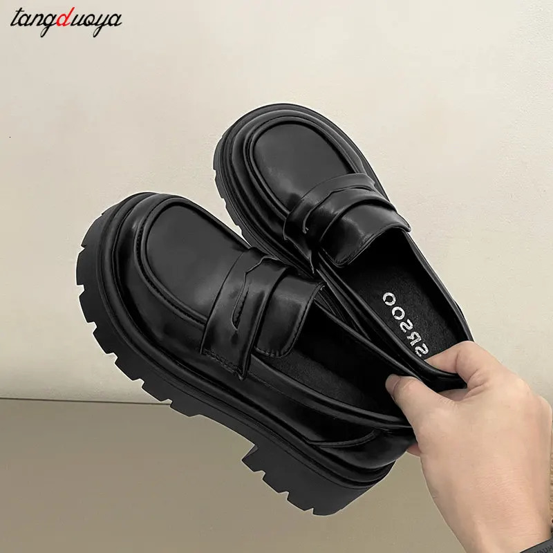 Platform loafers for Women Spring British College Style Lolita Shoes Female Thick Sole Oxford Shoes heels Vintage shoes 241225