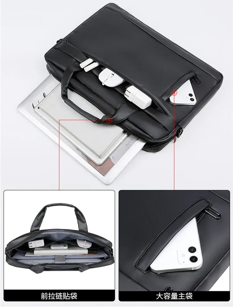 Men Briefcase Bag High Quality Business PU Leather Shoulder Messenger Bags Office Handbags 14 inch Laptop bag bolso 241225
