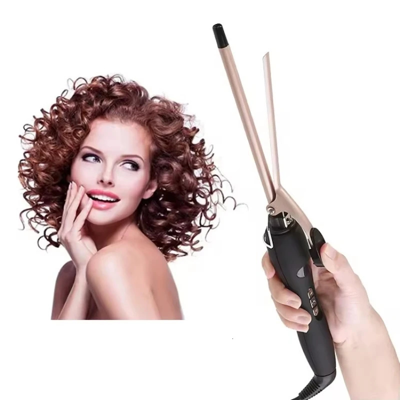 9mm Curling Iron Tourmaline Ceramic Curling Wand Professional Curly Tongs Beauty Salon Hair Curler Irons Hair Styler Wands 241225