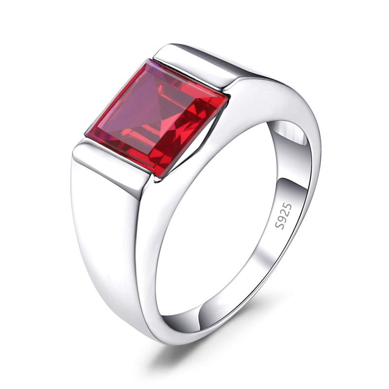 Choucong Brand Elegant Wedding Rings Simple Fine Jewelry Real 100% 925 Sterling Silver Princess Cut Ruby Solitaire Eternity Elegant Engagement Men Rin
