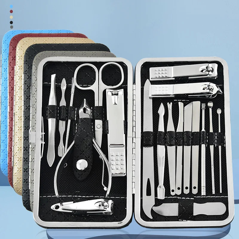 19pcs/set Pruning Nail Clippers Cutting Pliers Set Single Nail Groove Pedicure Inflammation Dead Skin Clipper Tool Home Tool 241225