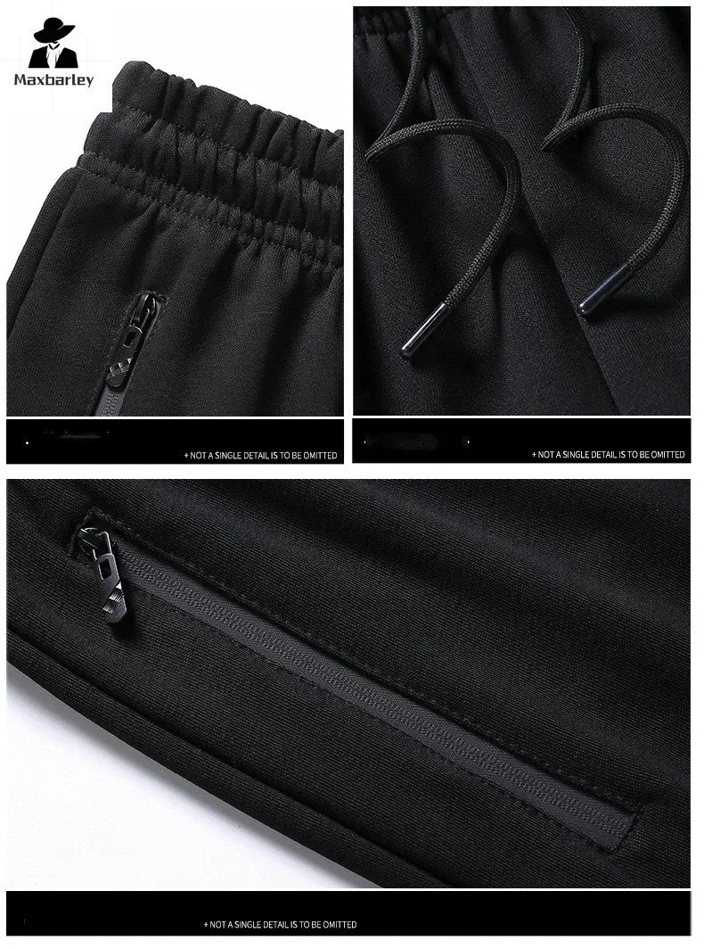 M-8XL Autumn Sweatshirt SweatPants Trousers for Men Set Two Piece Black Tracksuit Hip Hop Streetwear Running Male Sport Clothing 241224