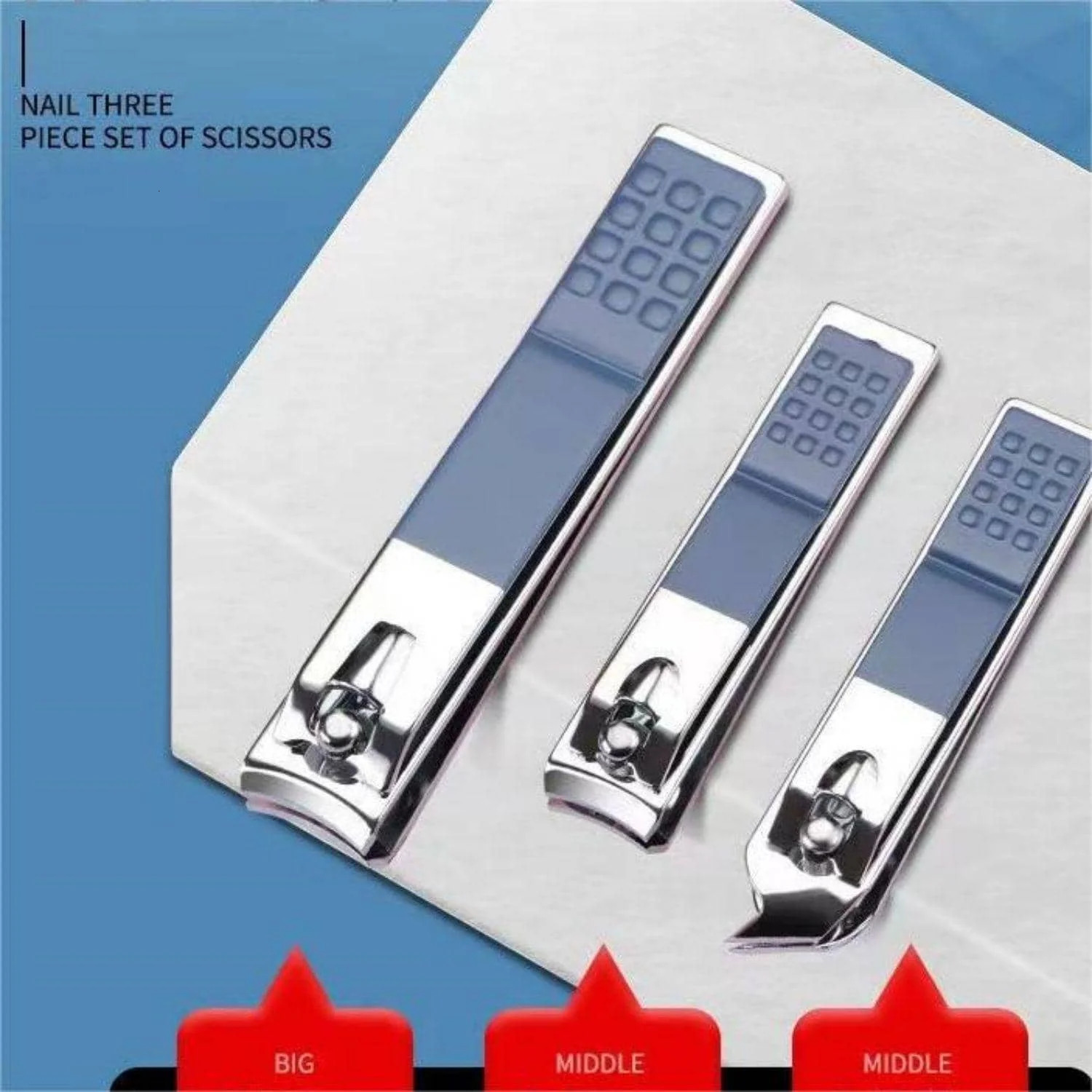 16 pieces 1 set of blue nail clippers stainless steel professional set multi-purpose nail clippers nail art set 241225