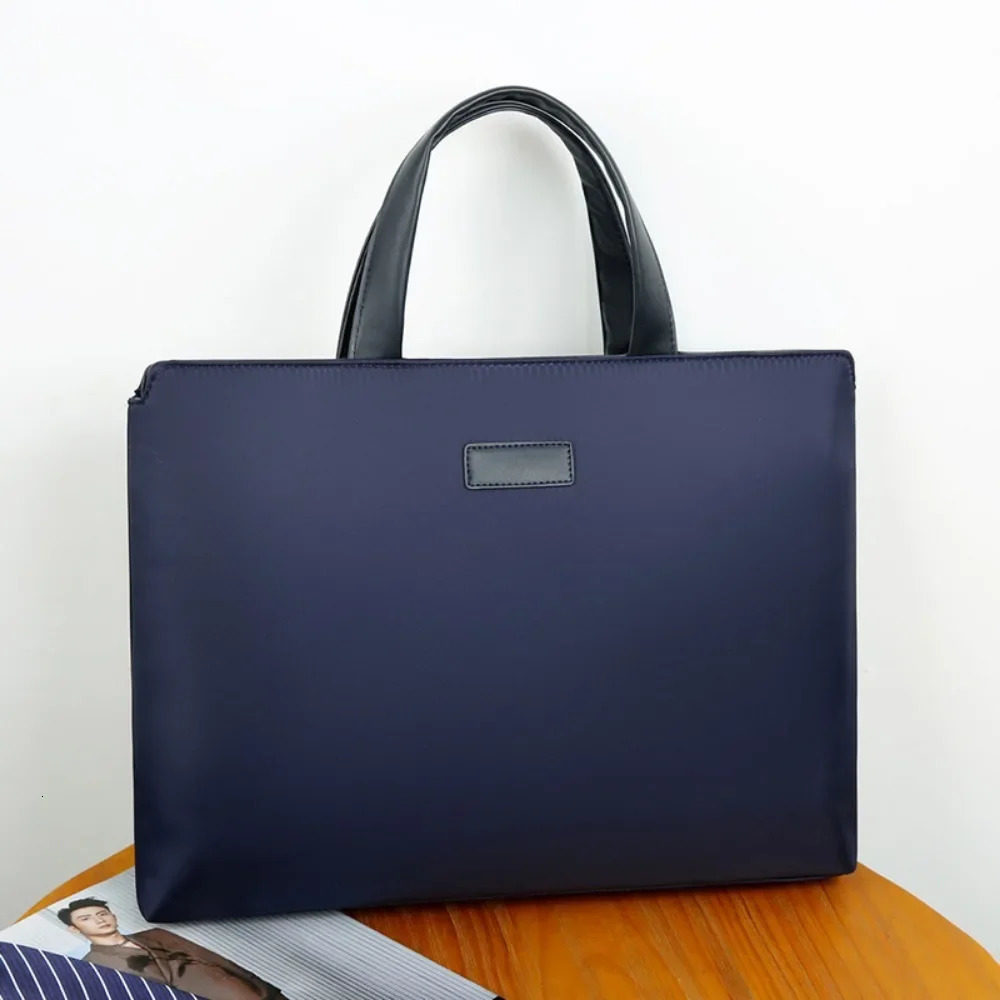 Mens Briefcase Storage Bag PU Horizontal Style Business Meeting Document Bag Portable Briefcase Without 241225