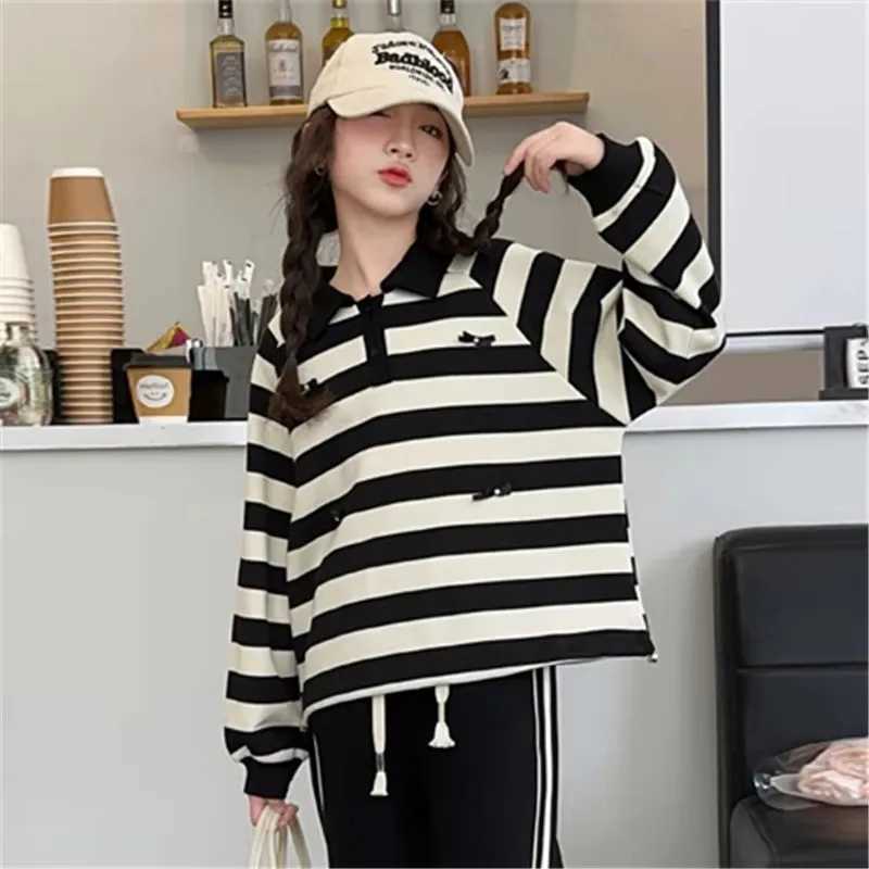 2025 New Spring Girls Long Sleeve Polo T Shirt for Kids Stripe Polo Sweatshirt Child Fashion Poloshirt Age 5 7 9 11 13 14 YearsXJ241225