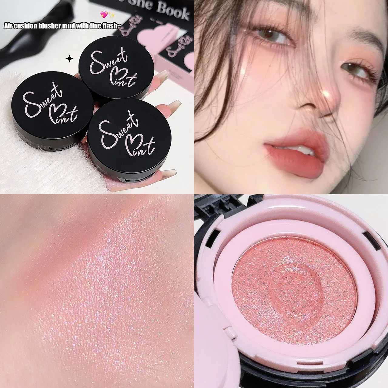 Cushion Shimmer Ber Mud Monochrome Glitter Cheek Tint Natural Brighten Face Rouge Contouring Dye Creamy B CosmeticsXJ241225