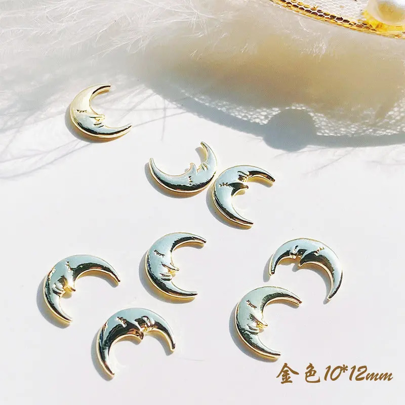 100pcs/lot Moon Star Alloy Metal Rivet Nail Art Parts Decorations Supplies Professionals Nails Accesorios s Charms 241225