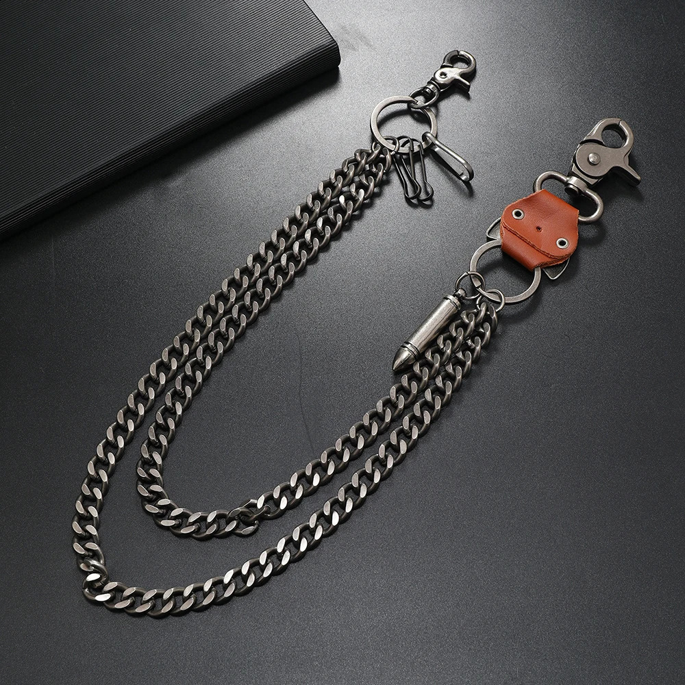 1 piece Hip-hop Jewelry Keychain personality pants chain Mens Accessories 250303