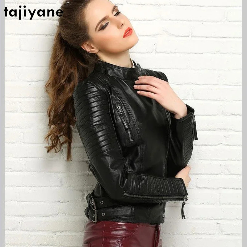 Tajiyane 100 Genuine Sheepskin Coat Jacket Women Real Leather Short Slim Jackets Outerwear Chaqueta De Cuero Mujer 241225
