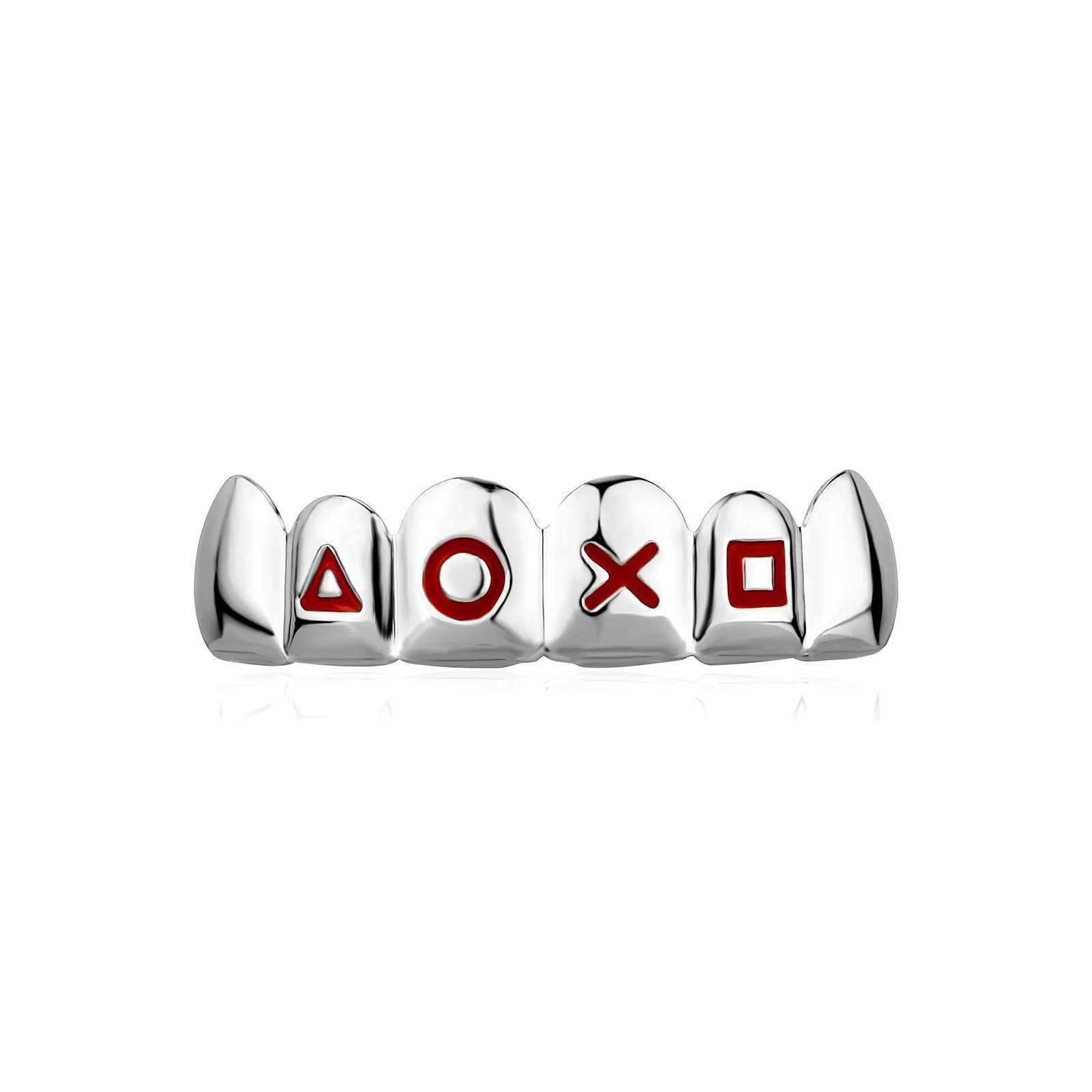 Simple 6/6 Letter Teeth Grillz Fangs Hip Hop 3 colors Tooth Cs For Women Men Jewelry Halloween GiftXJ241225