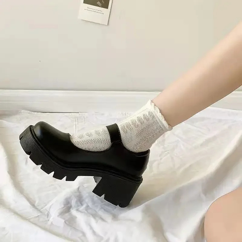 Women Sneakers Spring Platform Leather Flats Casual Oxford Loafers Thick Bottom Ladies Wedge Lolita Shoe Mary Jane Moccasins 241225