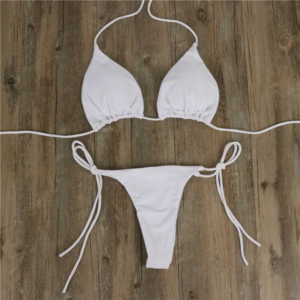 Womens swimsuit sexy bikini set push up pad bra thong two-piece swimsuit beach wear swimsuit Brazilian womens vacationW241225