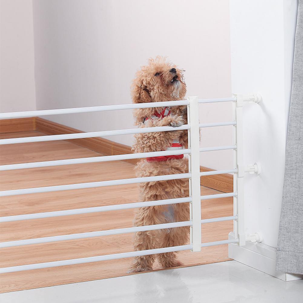 Wall-friendly Pet Gate Metal Door Rail Expandable Metal Dog Gate with Door for Small Dogs Indoor Pet Gate for Stairs Doorways
