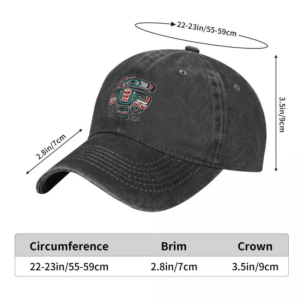 Summer Hat Sun Visor Haida Tlingit Native Raven Totem Hip Hop Hat Cowboy Hat Peaked Hat W241225
