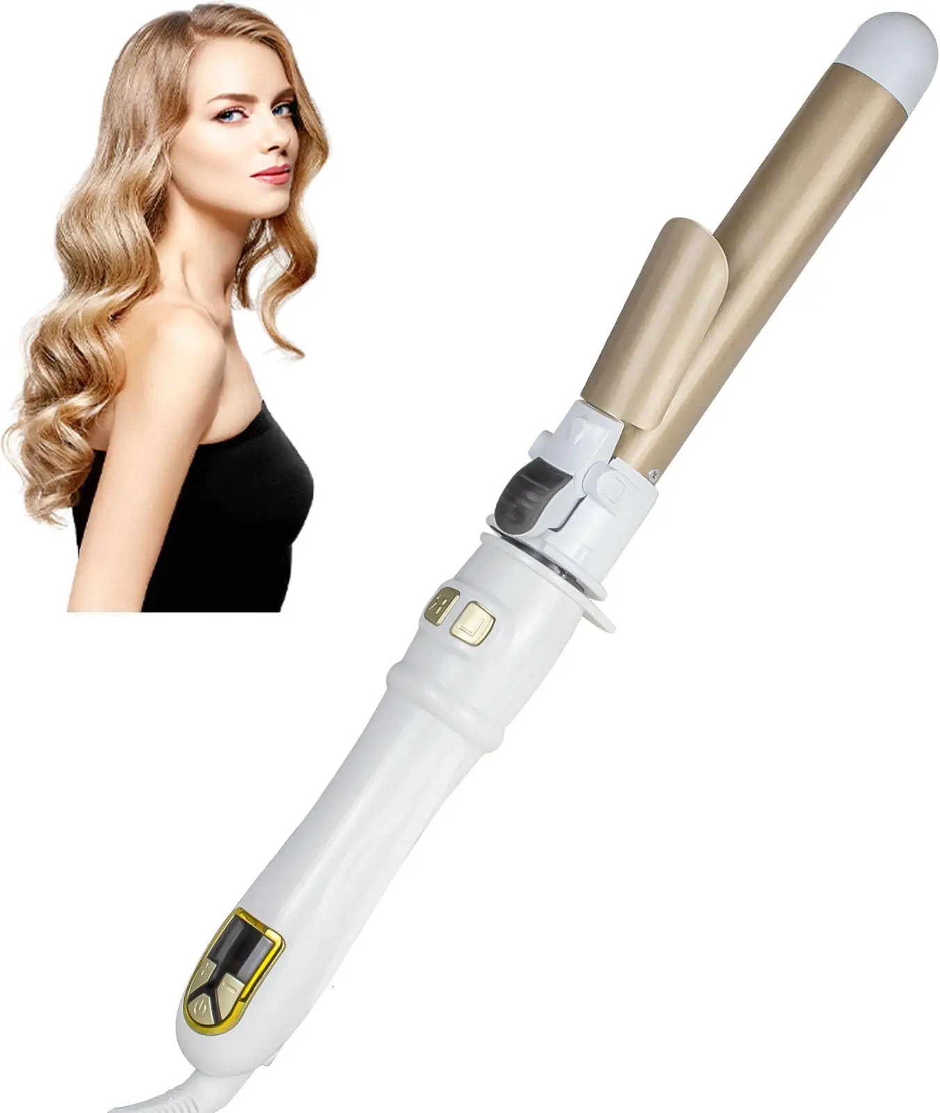 Hair Curling Iron LCD Display Curling Wall Rotating Hair Curler for Hair Styling 241225