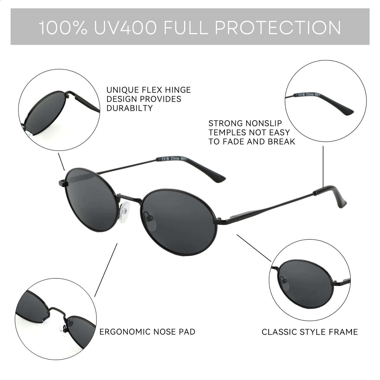 ZENOTTIC Retro Oval Polarized Sunglasses for Women Men Trendy Round Y2k Sunnies Small 90s Style Vintage Shades Sun Glasses 241224