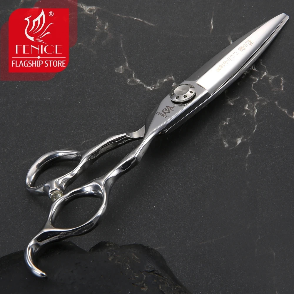 Fenice 6.0inch Hair Cutting Scissors Professional Japan 440C VG10 Double Edge Wide Blade Hair Shears Slide Barber Scissors 241225