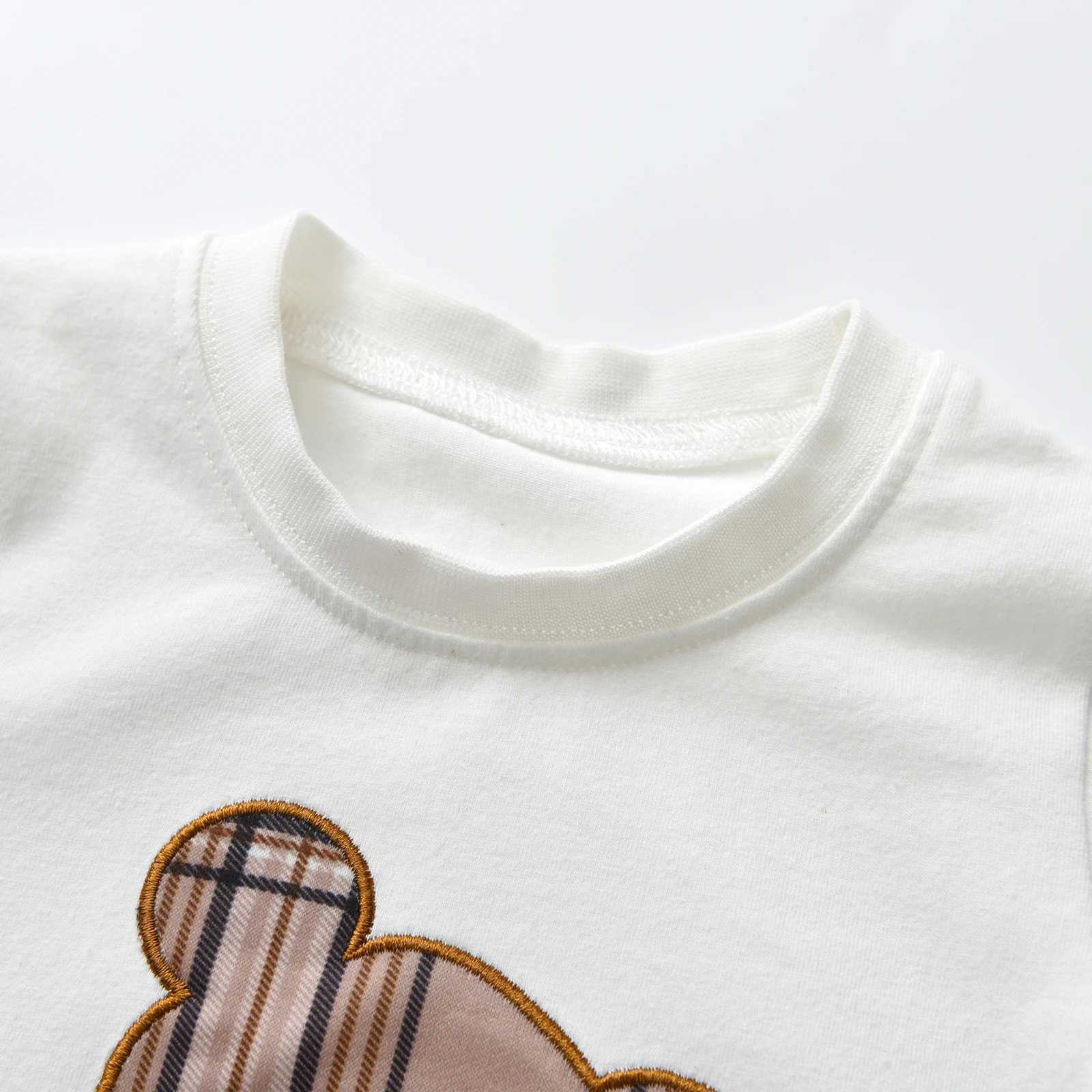 Clothing Sets Kukitty Cute Preschool Baby Boy 2PCS Clothing Set Summer Thin Cotton O-Neck Short Sleeve T-shirt Boys Shorts SetY2412254Q1S