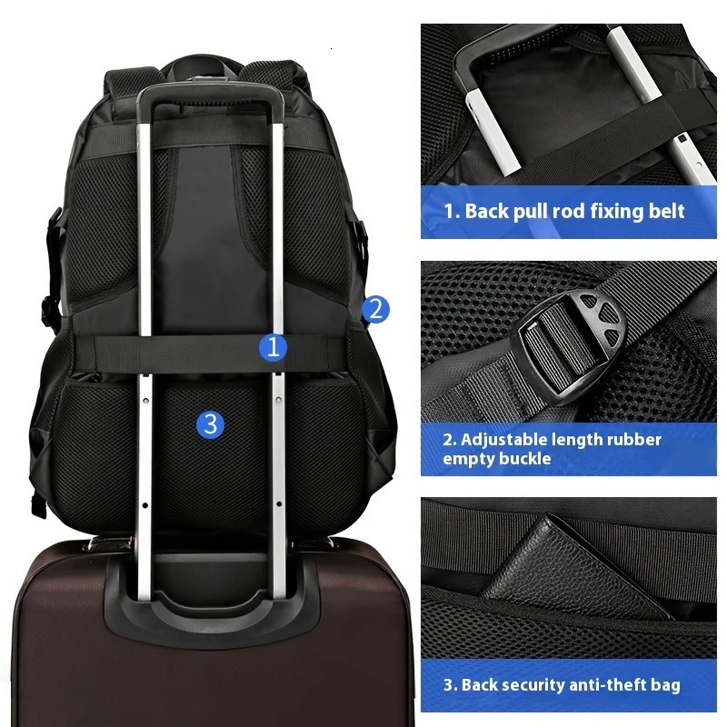 Backpack Mens Casual Business Computer Bag School Bag Mens Trend Simple Commuting Large Capacity Travel Bag Mens 241225