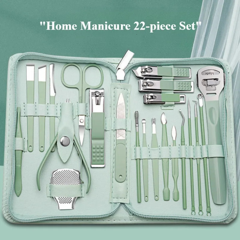 22/35Pcs Nail Clipper Set Stainless Steel Nail Clipper Set Decorated with Eyebrow Razor Nail Zipper Wrap Knife Beauty Kit 241225