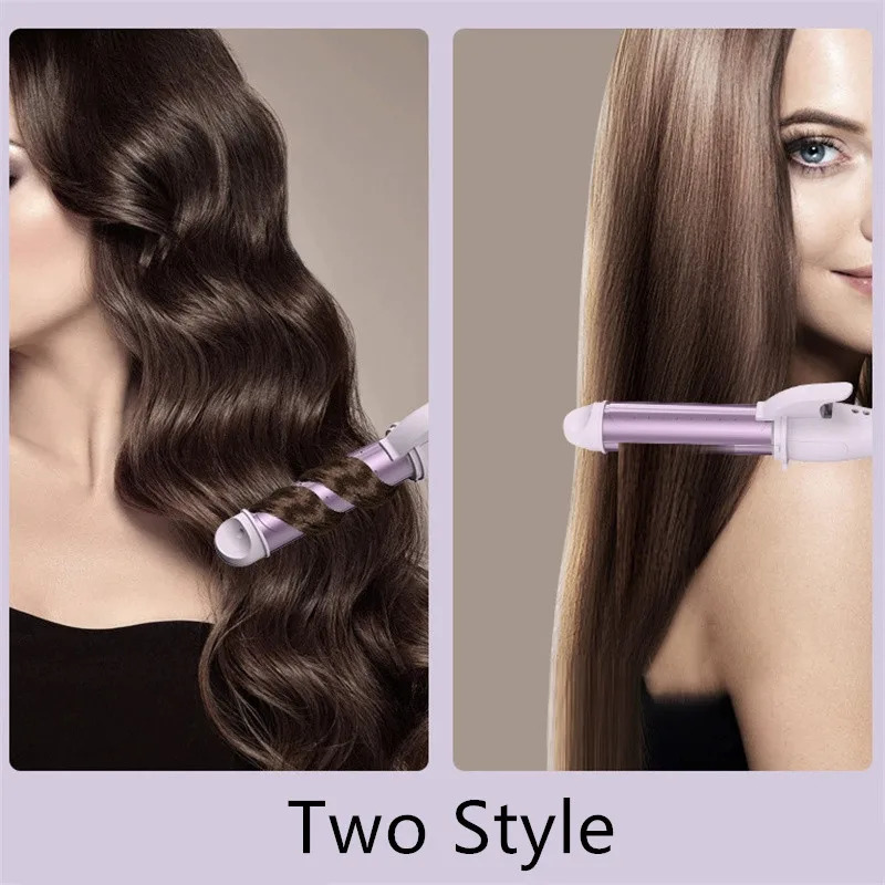 Professional 2 IN 1 Hair Curling Iron Hair Straightener 360° Rotation Anti-scalding Hair Curler Hair Styling Tools 241225