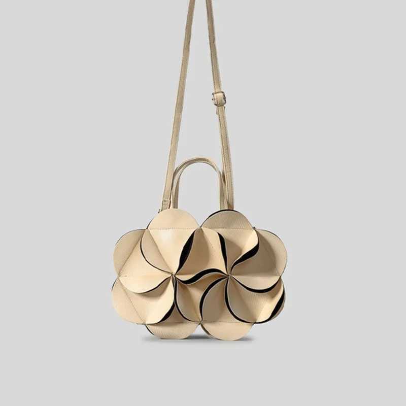 designer womens handbag new elegant trend fashionable 3D chic petal cross shaped bag splicing exquisite shoulder bag Z241225