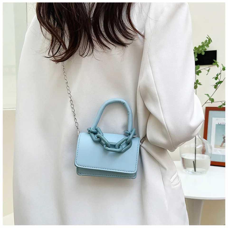 2024 Fi Temperament Womens Bag Korean Versi Winter Trendy chain small square crossbody Bag Casual e Shoulder HandbagXJ241225
